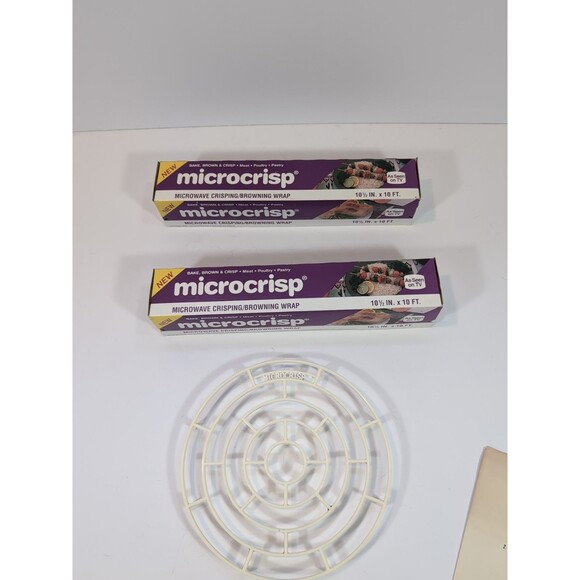 Microcrisp Kit ~ 2 Microwave Crisping Browning Wrap With Tray Cookbook Manual - Picture 11 of 14